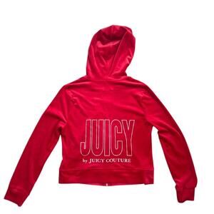 Juicy By Juicy Couture Red Velour Tracksuit Jacket Only Hoodie Size M Retro Y2K